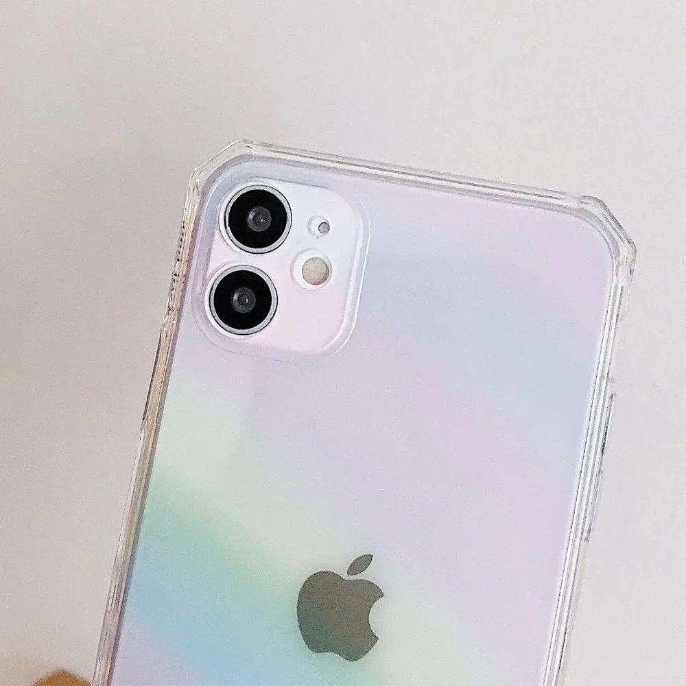 NEW iPhone 13/12/11/Pro/Max Rainbow Clear Square iphone case - Picture 6 of 7